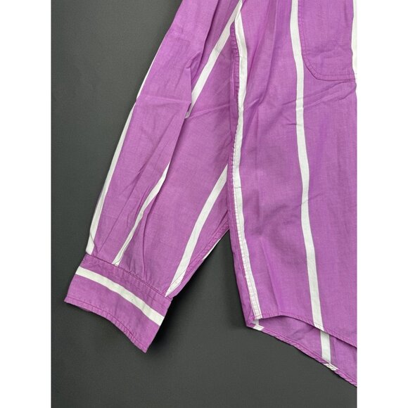 Vintage 90s Nautica Sailing Gear Long Sleeve Button Up Shirt Pink Stripes - Picture 7 of 16